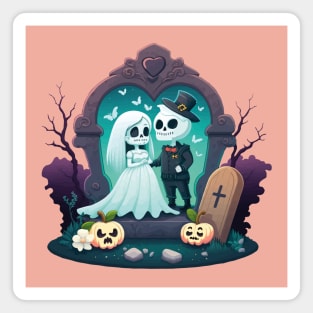 Cute Ghost Couple Magnet